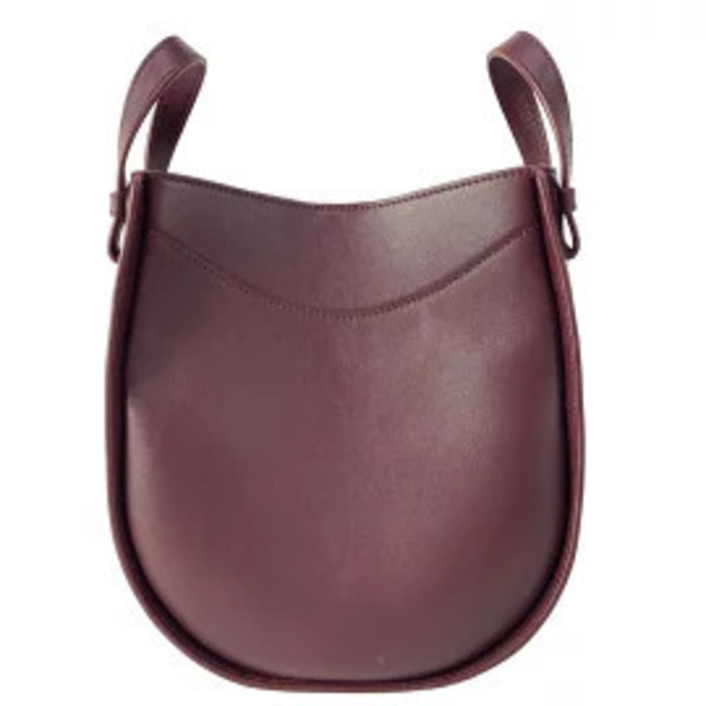 Loewe Hammock Slice Handbag Bordeaux Purple Leather